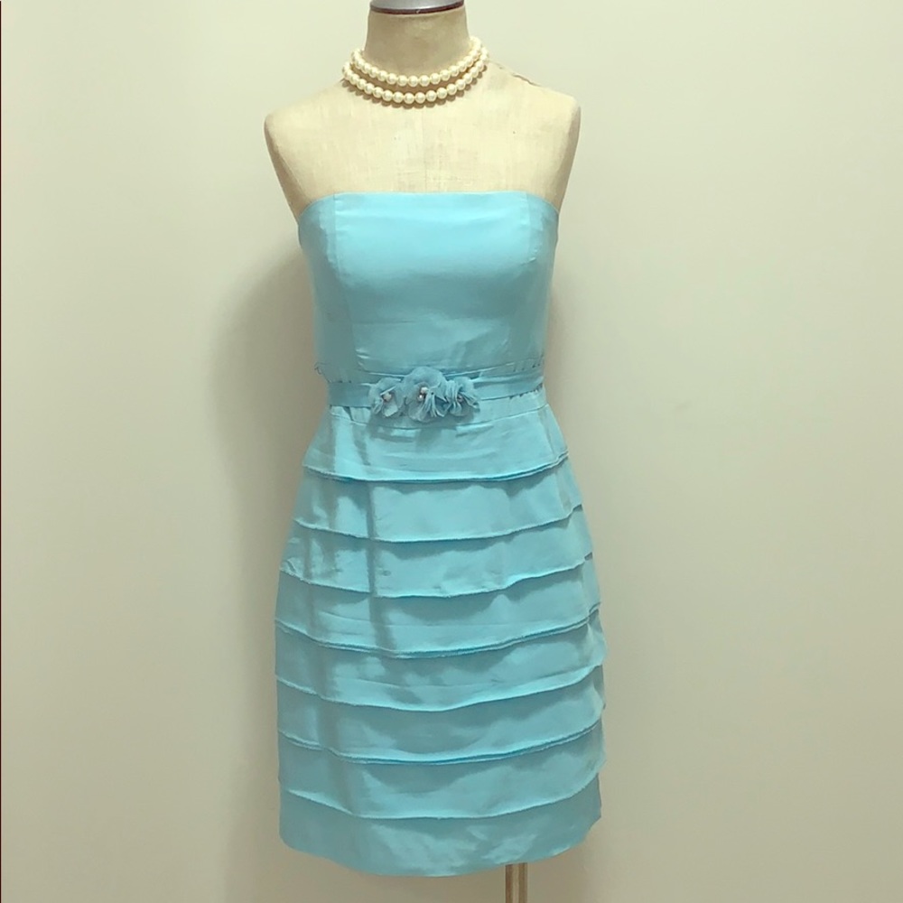 Glint Light Blue Strapless Dress